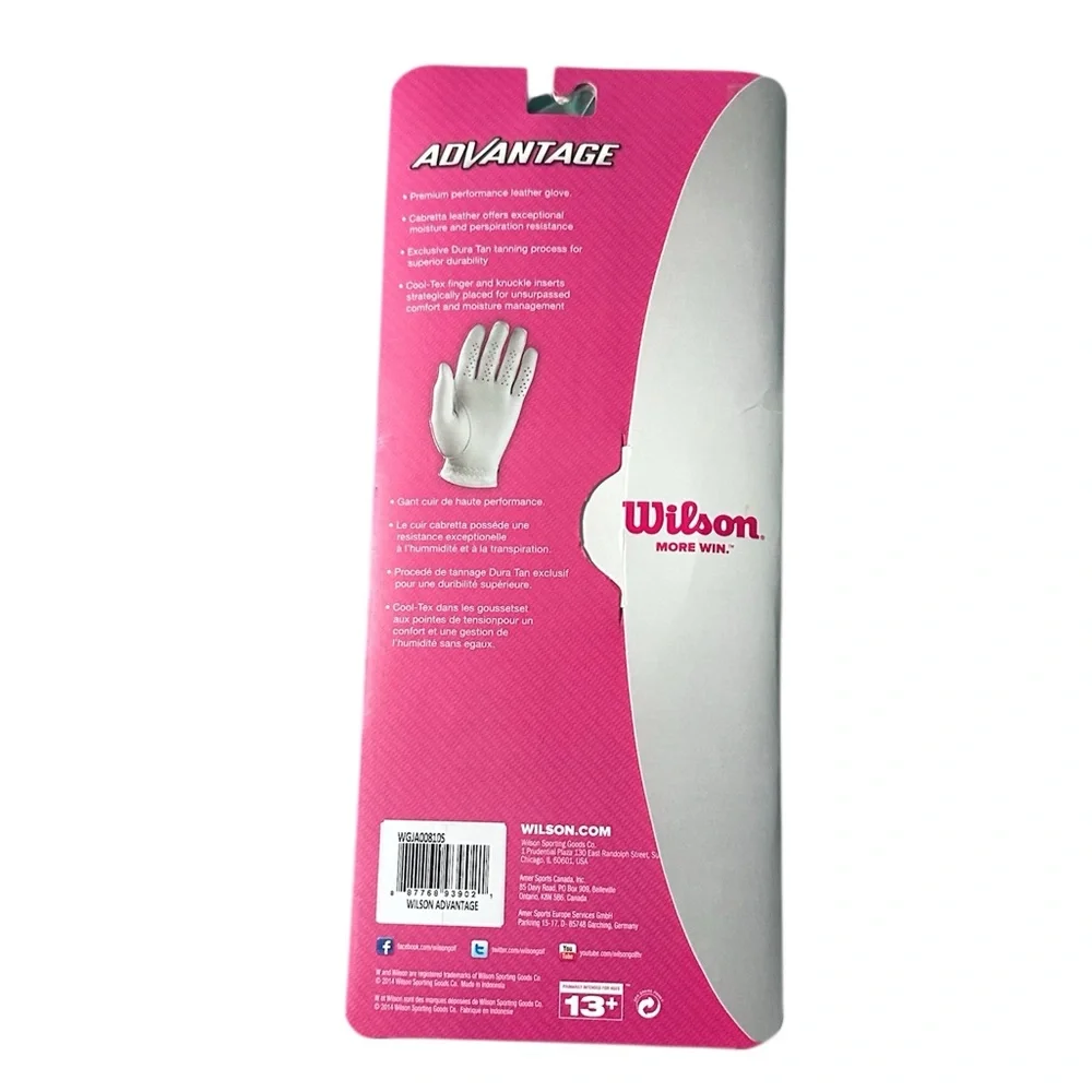 Wilson Women's Advantage Leather White Golf Glove Ladies Left Hand Size Small - Picture 2 of 5